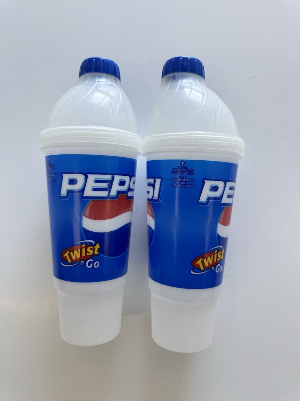 Vintage Pepsi Twist ’n Go 32oz Plastic Cups Pair Retro 1990s New